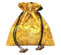 LZTDSBX Portafoglio portaoggetti in Seta, Grande Sacchetto con Coulisse in Broccato di Cinese, Sacchetti for collane, for imballaggio Gioielli for Braccialetti Fodera(Gold)