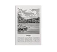 LZTEN Albania stampa paesaggio bianco e nero, arte da parete Albania, Albania foto, Albania foto, decorazione da parete, arte country, stampa artistica da parete