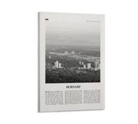 LZTEN Burnaby Stampa in bianco e nero, Burnaby Wall Art, Burnaby Foto, Burnaby Photo, Burnaby Map, British Columbia, Canada Canvas Wall Decor
