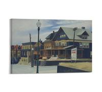 LZTEN East Wind Over Weehawken di Edward Painting Hopper stampe su tela da parete dipinti ad olio Deco incorniciato 40,6 x 61 cm