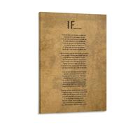 LZTEN Kipling Poesia artistica da parete con poesia "If Rudyard Kipling", stampa artistica da parete su tela, per casa e ufficio, 30 x 45 cm