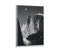 LZTEN Moon And Half Dome, Yosemite National Park, California by Ansel Prints, poster su tela da parete con stampa artistica da parete, pittura a olio, decorativa, incorniciato, 40,6 x 61 cm