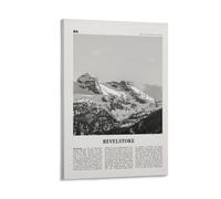 LZTEN Revelstoke Stampa in bianco e nero, Revelstoke Wall Art, Revelstoke Poster, Revelstoke Photo, Revelstoke Wall Décor, British Columbia, Canada Canvas Wal