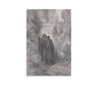 LZTEN Stampa artistica da parete su tela, motivo: Gustave Dore del 1870, motivo: La volpe e l'uva Dore, decorazione artistica da parete su tela, senza cornice, 40 x 60 cm