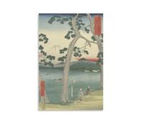 LZTEN Stampa giapponese Ukiyo-e Utagawa Hiroshige - Fuji a sinistra dal Tokaido stampe poster su tela pittura ad olio Deco senza cornice 40,6 x 61 cm