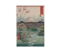 LZTEN Stampa giapponese Ukiyo-e Utagawa Hiroshige - Ōtsuki pianura nella provincia di Kai, poster su tela da parete, dipinti ad olio, decorazione senza cornice, 40,6 x 61 cm