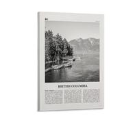 LZTEN Stampa in bianco e nero della Columbia Britannica, British Columbia Poster, British Columbia, Canada, Victoria, Vancouver