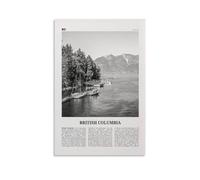 LZTEN Stampa in bianco e nero della Columbia Britannica, British Columbia Poster, British Columbia, Canada, Victoria, Vancouver