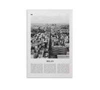 LZTEN Stampa Milano Cielo Bianco e Nero, Wall Art, Poster, Foto, Decor, City Art Print, Italia Canvas Wall Art