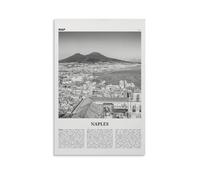 LZTEN Stampa Napoli Bianco e Nero, Wall Art, Poster, Foto, Decorazione Murale, Italia, Europa Tela