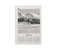 LZTEN Whistler Print Black And White, Whistler Wall Art, Whistler Photo, Whistler Photo, Whistler Wall Décor, British Columbia, Canada Canvas Wall Art Post