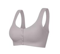 LZTET Reggiseni da Donna con Chiusura Frontale,Reggiseno Push Up Senza Ferretto,Comodo E Confortevole,da Donna,Morbido,Taglie Forti Normali,per Tutti I Giorni(M,Gray)