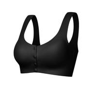 LZTET Reggiseni da Donna con Chiusura Frontale,Reggiseno Push Up Senza Ferretto,Comodo E Confortevole,da Donna,Morbido,Taglie Forti Normali,per Tutti I Giorni(L,Black)