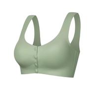 LZTET Reggiseni da Donna con Chiusura Frontale,Reggiseno Push Up Senza Ferretto,Comodo E Confortevole,da Donna,Morbido,Taglie Forti Normali,per Tutti I Giorni(XL,Green)
