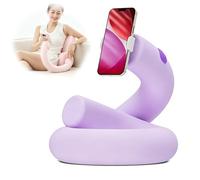 LZTET Supporto A Cuscino per Letto,Supporto Tablet Girevole 360°,Supporto Universale Morsetto,Leggio Mani Libere Ideale Leggere da Sdraiati,sul Divano,sulle Gambe O in Auto(Clamp Mount,Purple)