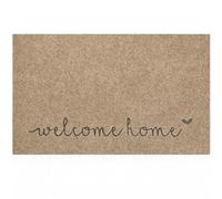 Lzuso Zerbino marrone con scritta "Welcome Home", resistente, per esterni, per interni, antiscivolo, in gomma, per porta d'ingresso, balcone, patio, 71,1 x 45,7 cm