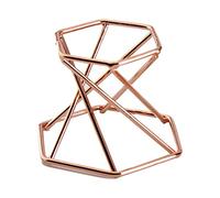 LZVMLNQI Espositore a sfera con lenti in vetro per campioni minerali, geode, oro rosa, esagonale oro rosa