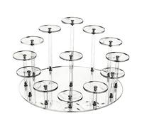 LZVMLNQI Espositore rotondo in acrilico a torre per anelli, organizer per vetrine di profumi, trasparente, S, rotondo trasparente