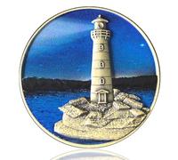 LZWIN Moneta Inspirational Lighthouse Challenge con citazione di Og Mandino - Guida nel chip della sobrietà dell'oscurità