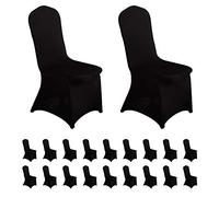 LZY FELIZEST - 20 coprisedie elasticizzati in spandex, per feste di nozze, sala da pranzo, banchetti, decorazione per sedie (nero, 20)