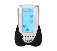 LZYCH Console di Gioco Con Mattoncini 23 Giochi Puzzle Integrati Doppia Modalità di Alimentazione Retroilluminazione Blu Giochi Elettronici Portatili Cubo Giocattolo Retrò per Bambini (Nero)