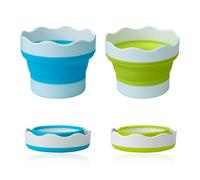 LZYDKH 2 Pezzi Bicchiere Pieghevole, Bicchiere Portatile Silicone Bicchieri Pieghevoli da Viaggio Bicchiere Pieghevole Pennello Pittura Secchio per Lavaggio A Olio(Blu, Giallo)