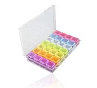 LZYDKH Diamond Painting Accessori, Contenitori per Perline 28 Scomparti Scatola Plastica con Coperchio Piccola 5D Scatola a Scomparti per Nail Art Strass e Gioielli Fai da Te