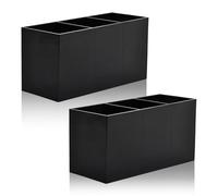 LZYDKH Portacapelli, cosmetici, 2 pezzi, per pennelli da trucco, contenitore per pennelli cosmetici, con 3 scomparti per pennelli da trucco, contenitore per rossetti, portapenne