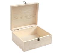 LZYDKH Scatola in Legno Naturale Rustica con Coperchio Ribaltabile, per Gioielli, Souvenir e Accessori, 23 x 23 x 10 cm