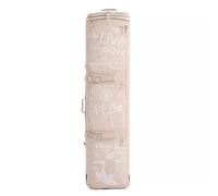 Lzyjck Borsa da Snowboard con Ruote - Borsa portasci Doppia con Ruote per Viaggi Aerei, Lunghezza Regolabile Fino a 190 cm per Scarponi, Guanti, Sci e Accessori,Beige