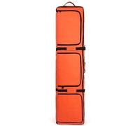 Lzyjck Borsa Portasci con Ruote, Borsa Portasci Doppia con Ruote, 3 Tasche Esterne per Scarponi da Sci, Caschi E Occhiali Borsa Portasnowboard per Viaggi Aerei, per Uno O Due Set di Sci,Orange a