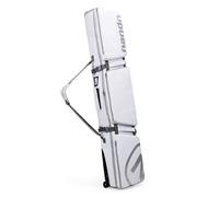 Lzyjck Borsa portasci Doppia con Ruote, Borsa Porta Snowboard Impermeabile con Ruote Estensibile da 165 a 177 cm, 3 Tasche Esterne Imbottite Adatta per Uno Sci o 2 Set di Sci,Bianca