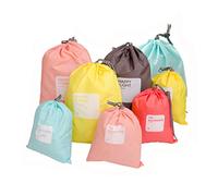 LZYMSZ Sacchetti di Stoccaggio Sottovuoto, Avvolgibili Borse Salvaspazio, Borse da Viaggio a Compressione Borse da Viaggio Impermeabili Borse con Couli (8-PCS)