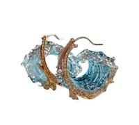 LzYogL Set di Gioielli del Giuramento dell'Oceano, Collana/Anello/orecchino Regolabile Dell'onda dell'Oceano, Regalo di Ispirazione della Collana del Giuramento dell'Oceano (Earrings)