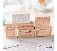LZYWOD Nuovo Legno Assortito Timbro Modello Memorandum Vista Scrapbook Box Francobolli Serie F8J1 Seal Programma Decorativo
