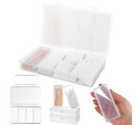 LZZEM Scatola portaoggetti per tamponi di cotone, 5 pezzi, scatola per campioni di profumo, contenitore riutilizzabile 4 in 1, adatto per bagni e viaggi, adatto per stuzzicadenti, filo interdentale e