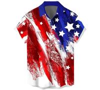 Lzzidou Camicie 4 di Luglio da Uomo, Camicie Patriottiche con Bandiera Americana USA, Camicia per il Giorno del Memoriale, L