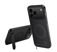 Lzzox Custodia per Honor 600 Pro con supporto magnetico per ricarica wireless e fotocamera, con struttura in carbonio, anti-impronte, cover posteriore (nero, 600 Pro)