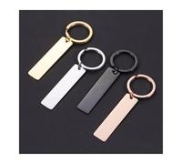 LZZYFPX 10 pezzi 12x50 mm, portachiavi in acciaio inossidabile lucidato a specchio, for regali souvenir fai da te, gioielli for chiavi auto da donna e uomo.(Black color)