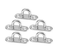 LZZYFPX 3/5 pezzi Piastra ad occhiello con gancio oblungo in acciaio inossidabile for montaggio a parete U-Boot Soffitto Gancio Anello Garage Amaca(5pcs 304-M6)