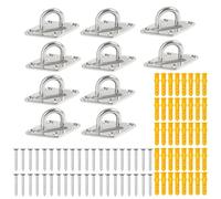 LZZYFPX 4/10 pezzi gancio a parete con anello di fissaggio for impieghi gravosi piastra di ancoraggio fissa for montaggio a U ganci for amaca fibbia for porta da soffitto(10 pcs,6mm)