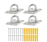 LZZYFPX 4/10 pezzi gancio a parete con anello di fissaggio for impieghi gravosi piastra di ancoraggio fissa for montaggio a U ganci for amaca fibbia for porta da soffitto(4 pcs,5mm)