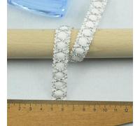 m/16,4 piedi ciascuna confezione di accessori per abbigliamento, pizzi, sete bianche, tessuto a fiori neri, fatto a mano, cucito fai da te, decorazioni, bianco argento, 5 metri