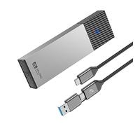 M.2 Enclosure NVMe M.2 SSD Enclosure con Trasmissione da 10 Gbps, adattatore per Alloggiamento SSD SATA USB 3.2 per 2230 2242 2260 2280 NVMe M-Key & M+B Key SSD (senza attrezzi, cavo 2 in 1