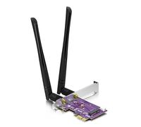 M.2 NGFF a PCI-E 1X Desktop WIFI WLAN Adapter Network Card Converter per 8260 7265 1535 7260 con doppia banda 2.4/5G Antenna di supporto NIC, con tripla banda 2.4/5/6GHz 5-dBi SMA Antenna Kit
