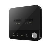 M 2 NVME Duplicator Dual-Bay Offline Clone Strumento senza strumenti Enclosure SSD Adattatore USB C Scrittura Lettura PC Plug and Play Trasferimento dati con di raffreddamento Base anti-slittamento Cu