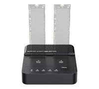 M.2 NVMe & SATA Docking Station 20Gbps Dual Bay M2 NVMe SSD Case USB 3.2 Gen 2 Reader Duplicator Offline Clone Station per 2230/2242/2260/2280 NVMe