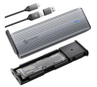 M.2 NVME SATA SSD Enclosure Adapter, contenitore NVME senza attrezzi, USB C 3.2 Gen 2 10Gbps NVME, 5Gbps SATA PCIe M-Key(B+M Key), per dimensioni 2230/2242/2260/2280 SSD, grigio