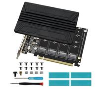 M.2 PCIe 4.0/3.0 X16 Scheda di Espansione con Dissipatore AYWHP 4 Porte M.2 NVMe SSD a PCIE X16 M Key Hard Drive Scheda di Espansione，RAID on CPU (VROC) in Piattaforma Intel e PCIe 4.0 RAID in Piattaf