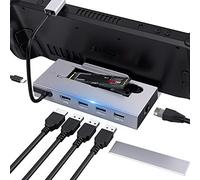 M.2 Steam Deck Dock, 7-in-1 Steam Deck Docking Station WITH 2 TB M.2 Card Slot HDMI 2.0 4K@60Hz, Gigabit Ethernet, 2 USB 3.0 Ports, USB 2.0 Port AND USB-C PD- Port, accessories for Stream Deck